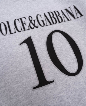 Dolce&Gabbana Дитячий сірий світшот з принтом логотипа L4JWKTG7O4W