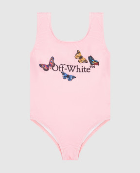Off-White Детский розовый купальник с логотипом. OGX6002S25JER001