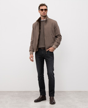 Doriani Cashmere Коричневая куртка из шерсти на меху норки A342GILPELT125N