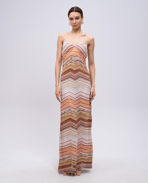 Missoni Бежевое платье макси с люрексом DS25SG22BK045D