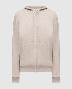 Brunello Cucinelli Бежевая спортивная куртка из кашемира и шелка. MM8359069G