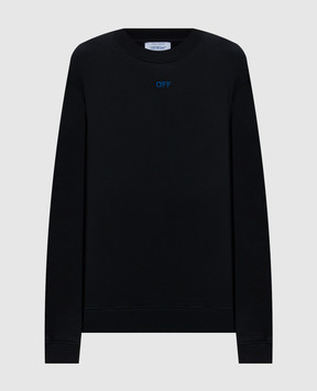 Off-White Черный свитшот Pinkflower с вышивкой логотипа Off OWBA055F24FLE001