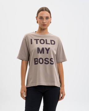 Max & Co Коричневая футболка ITSHIRT с принтом ITSHIRT