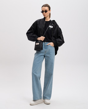 Maison Margiela MM6 Черная футболка с нашивкой логотипа S52GC0336M20048