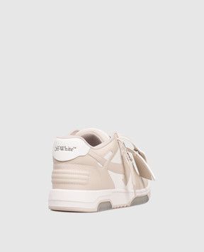 Off-White Бежеві шкіряні кросівки Out Of Office M189C9L007