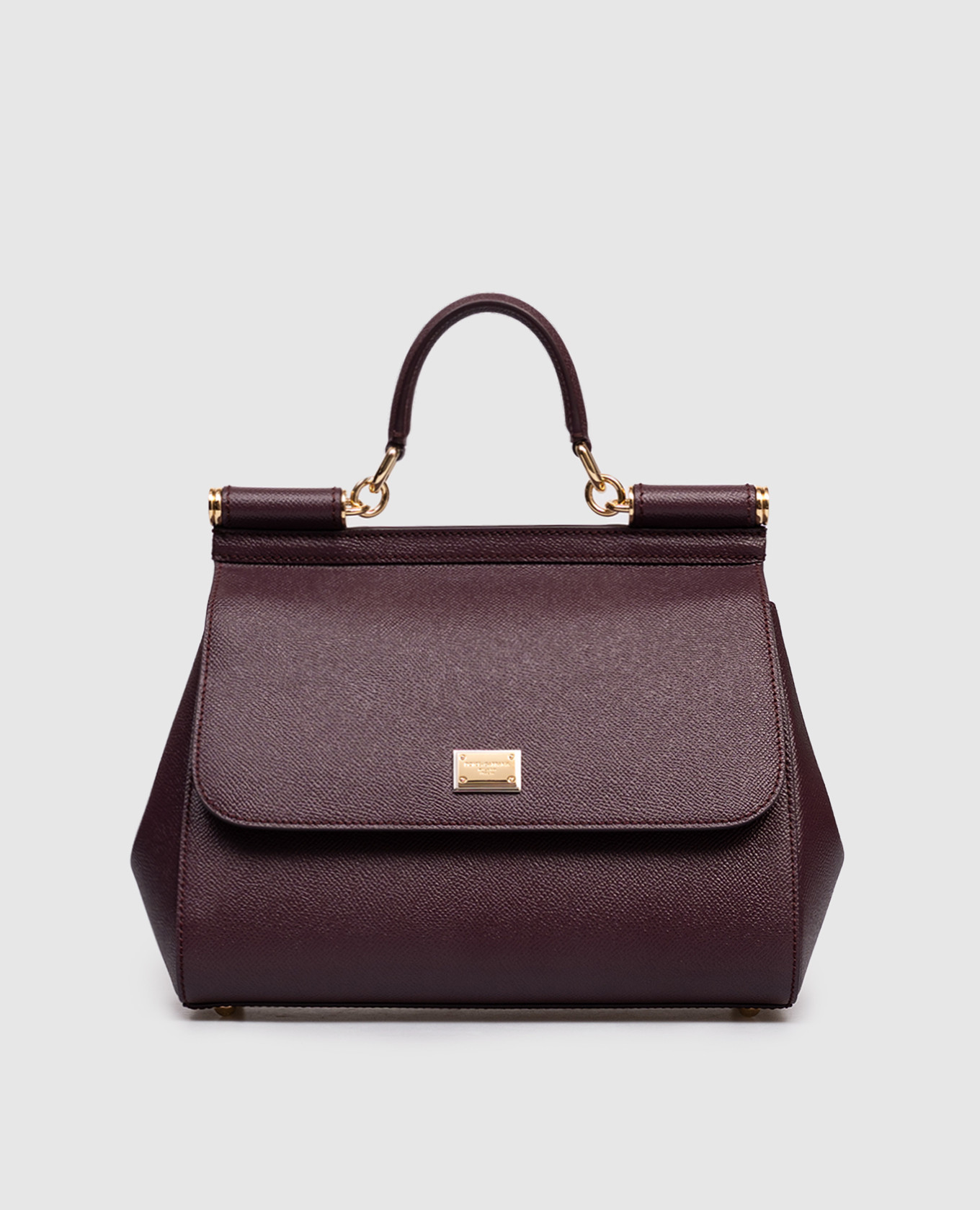 Фиолетовая кожаная сумка Sicily с логотипом