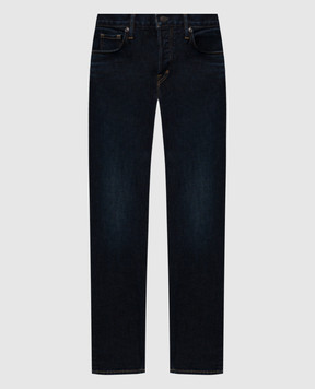 Tom Ford Сині джинси з ефектом потертості з логотипом DPS001DMC073