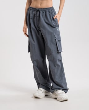 Off-White Синие спортивные брюки-карго с принтом логотипа. OWVI015S25FAB001