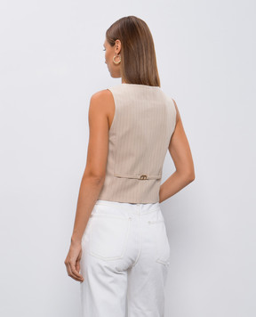 Twinset Бежевый жилет с люрексом 242TP2158