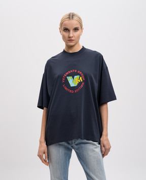 Vetements Синя футболка з логотипом UA66TR715Nw