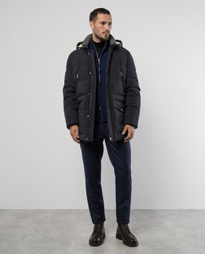 Brunello Cucinelli Синій стьобаний пуховик MM4911823