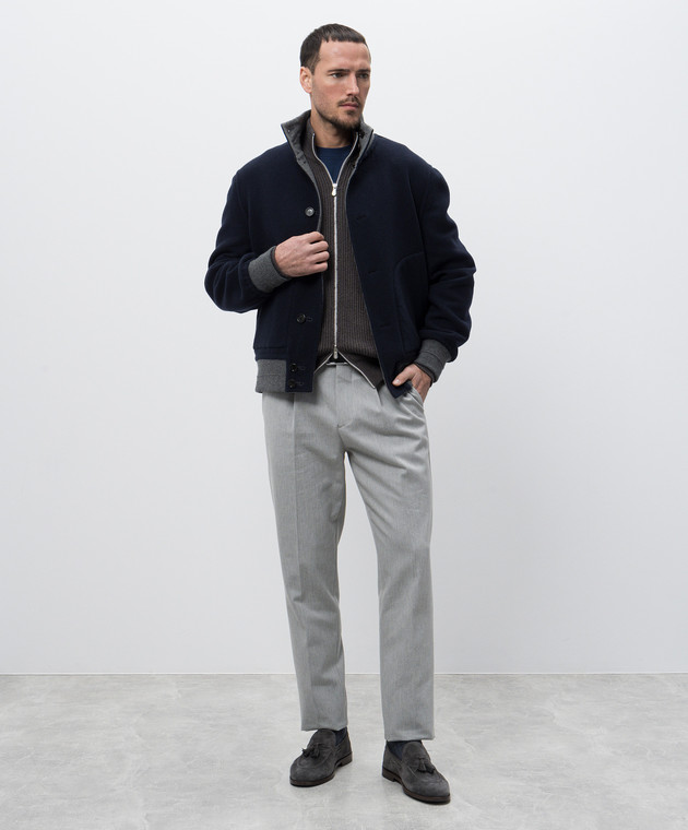 Brunello Cucinelli - Синяя футболка Hong Kong с принтом M0B138458