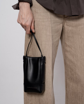 Brunello Cucinelli Чорна шкіряна сумка-міні з логотипом MWTKD2739P
