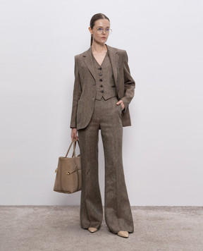 Loro Piana Брюки цвета хаки Korbin из льна. FAP0496