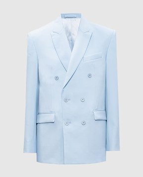 WARDROBE.NYC Блакитний двобортний жакет з вовни W4007PC