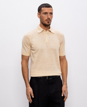 Brunello Cucinelli Желтое поло с леном M2L00315