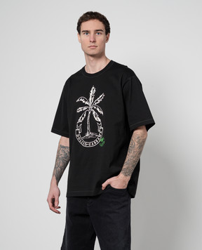 Dolce&Gabbana Чорна футболка з принтом banana tree G8PN9TG7K1V
