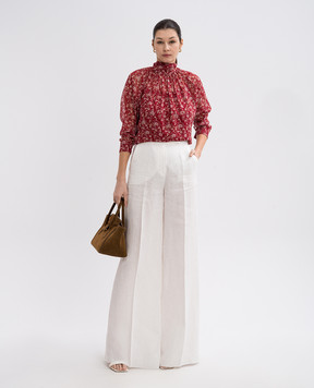 Max Mara Білі палацо SEQUOIA з льону SEQUOIA