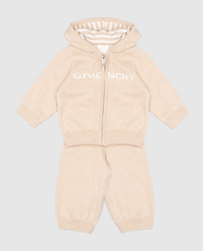 Givenchy Дитячий бежевий двосторонній спортивний костюм з логотипом H30567