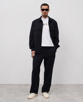 Moncler Синя куртка з вовною в стилі сорочки K10912F00003597FV
