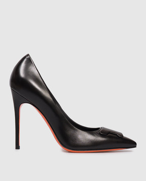 Santoni Чорні шкіряні туфлі WDSX71208HI2TSZA