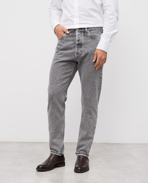 Brunello Cucinelli Сірі джинси з патчем логотипа M234PO1090