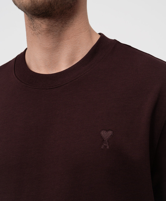 Ami Paris Футболка с вышивкой эмблемы Ami de Coeur UTS074726 изображение 5