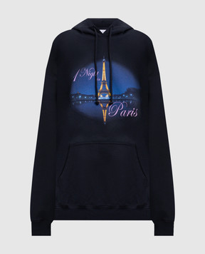 Vetements Чорне худі з брендовим принтом UH76HD410Bw