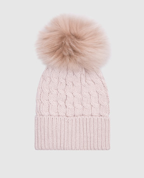Moncler Grenoble Розовая шапка из шерсти с помпоном J20983B000080402A