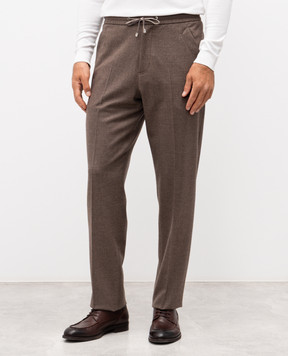 Brett Johnson Коричневі штани з вовни FW25P51L991PEL
