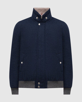 Brunello Cucinelli Синяя куртка с кашемиром на меху MT4016887