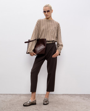 Brunello Cucinelli Бежевий джемпер з кашеміру з паєтками M12215100