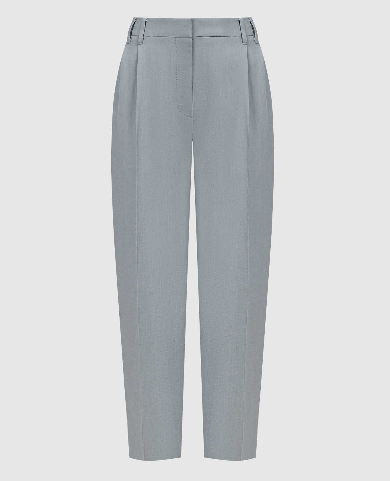 Gray linen pants with monil chain