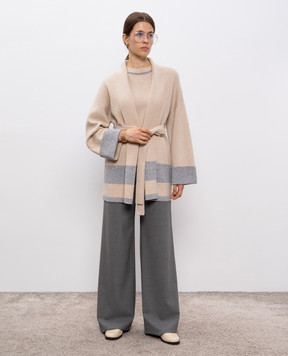 Max Mara Бежевый кардиган GENTILE из шерсти и кашемира GENTILE