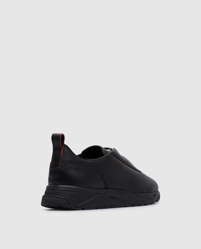 Santoni Черные кроссовки на меху с логотипом MBIM22032NERPAUA