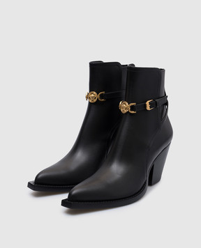 Versace Черные кожаные казаки Medusa 10159131A04174