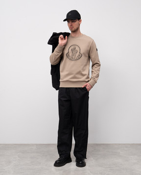 Moncler Бежевый свитшот с принтом логотипа K10918G00007809KR