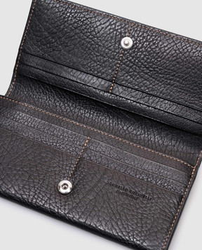 Brunello Cucinelli Черный кожаный кошелек с логотипом MWZIU255