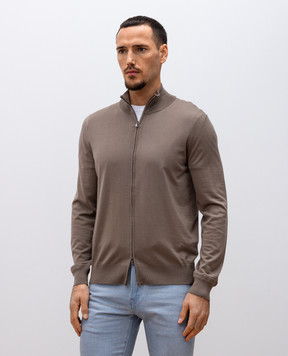 ISAIA Коричневый кардиган из шерсти MG8019YP005
