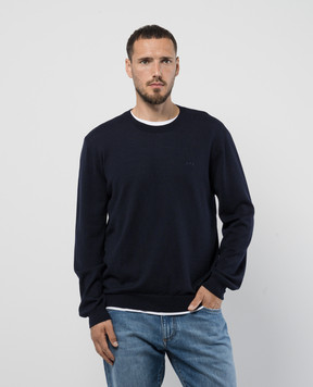 A.P.C Синій джемпер із вовни з вишивкою логотипа WVAWMH23285
