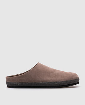 Brunello Cucinelli Коричневые замшевые мюли с цепочкой мониль MZSFG3040P