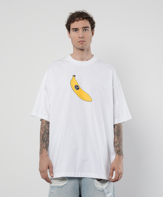 Vetements - Белая футболка с принтом Banana UE64TR380W