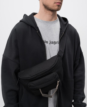Palm Angels Черная поясная сумка с логотипом PMNO00AS25FAB001