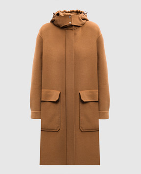 Loro Piana Коричневый парк из шерсти с мехом норки FAL4692