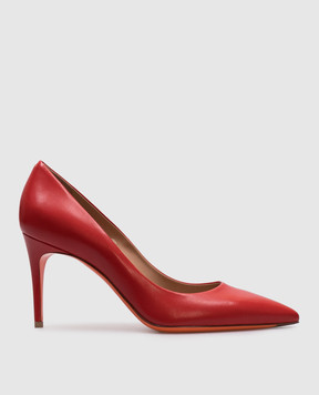 Santoni Красные кожаные туфли  WDID70945HI2NSZA