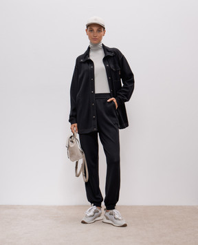 Brunello Cucinelli Черные джогеры с шелком с цепочкой мониль MD828FH699