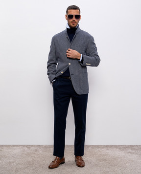 Brunello Cucinelli Синий гольф из шерсти и кашемира M2400103