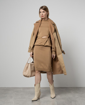 Max Mara Sportmax Бежевая юбка Luna из шерсти LUNA