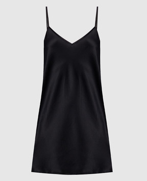 Dore & Rose Черное пижамное платье из шелка PREMIUMSILKSLIPDRESS