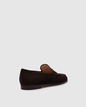 Gianvito Rossi Коричневі замшеві лофери Georgie G2534651CUO